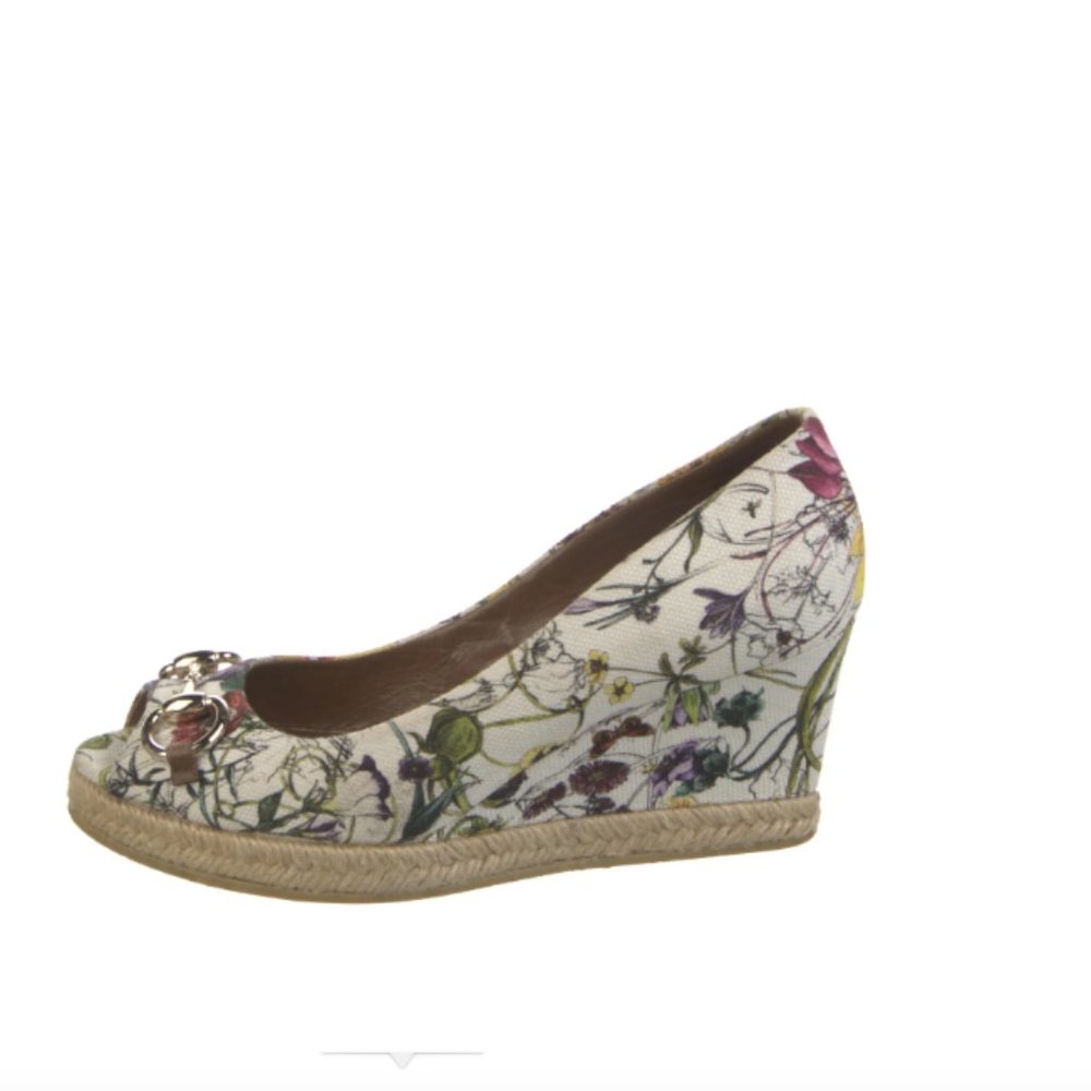 Gucci Flora Wedges 6.5
